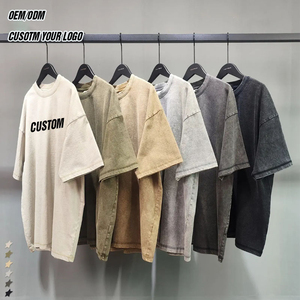 Camisetas de Algodón Vintage con Lavado Ácido Negro Personalizadas de Gran Venta para Hombre, Diseño Liso Oversize con Hombros Caídos - Product Image 4