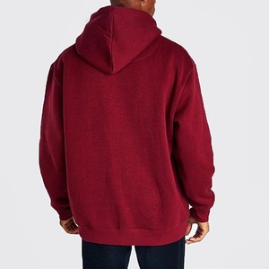 เสื้อฮู้ดผู้ชายสีเบอร์กันดี ผ้าฟลีซ สีพื้น แขนยาว ใส่ได้ในฤดูใบไม้ร่วง คุณภาพพรีเมียม ไซส์ใหญ่พิเศษ โอเวอร์ไซส์ - Product Image 2