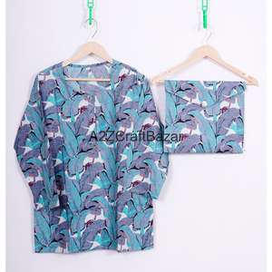 Conjunto de Pijamas de Invierno de Lujo para Mujer, 100% Algodón, Ropa de Dormir Cómoda para la Noche, Personalizable OEM - Product Image 2