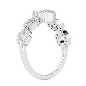 Anillo de Compromiso de Oro Blanco con Diamante Cultivado en Laboratorio de Corte Ovalado de 1.50CT, Estilo Elegante para Mujer, RITZIN - Product Image 3