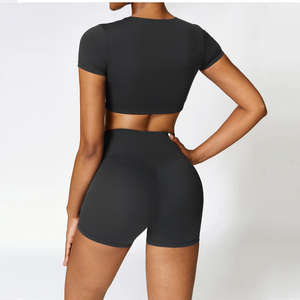 ชุดออกกำลังกาย ชุดลำลองสำหรับผู้หญิง กางเกงขาสั้นสำหรับออกกำลังกาย กางเกงเลกกิ้งวิ่ง กางเกงโยคะกันการกระแทก กางเกงออกกำลังกายสำหรับฤดูร้อน - Product Image 2