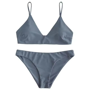 Traje de Baño Bikini de Punto Transpirable de Alta Calidad para Mujer, Diseño Casual Sólido por Encima de la Rodilla con Hombros Caídos, Colección 2026 - Product Image 6
