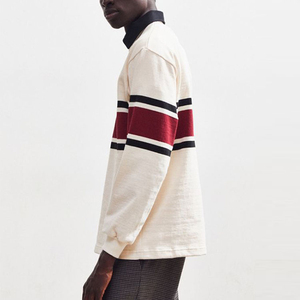 Men's Striped Long Sleeve Polo <b>Shirt</b> Button Down <b>Collar</b> Knitted Casual Autumn Wear - Product Image 6