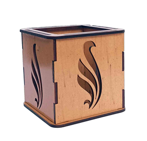 MDF Pen Holder Cup <b>Creative</b> Stationery Decoration Sundry Storage Pen Box Suitable for Desktop Classroom Home Office - Product Image 1
