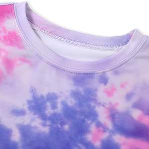 เสื้อยืดผู้หญิงสไตล์วินเทจจากปากีสถาน ลวดลาย Tie Dye ซักฟอกแบบ Beach Style คอกลม แขนสั้น เหมาะสำหรับออกกำลังกายและใส่ในช่วงฤดูร้อน - Product Image 5