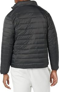 Stand Collar Mens Puffer Jacket Winter Warm <b>Padded</b> Bubble <b>Coat</b> Zipper Pocket Outerwear Custom Logo - Product Image 2