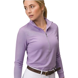 Camisa de equitación para mujer, manga larga, con cremallera de un cuarto, transpirable, elástica, para polo ecuestre. - Product Image 5