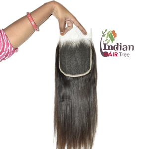 Extensions de cheveux humains 100% alignées sur les cuticules, fabrication vietnamienne, HD 7*7 Closure, couleur naturelle, ondulées et lisses, double trame machine. - Product Image 1