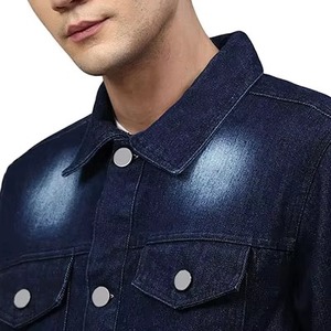 Men's Washed <b>Denim</b> <b>Jacket</b> With Embroidery Wings Design Casual Turn-down Collar Regular Fit Autumn Style - Product Image 5