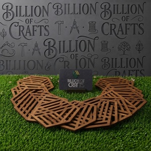 Ensemble de 6 sous-verres décoratifs en bois découpé au laser, style Jali, pour la maison, l'hôtel, le café - Product Image 5