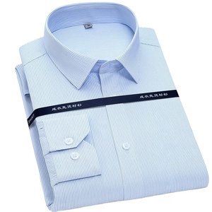 Camisa de Vestir Formal Blanca para Hombre, Manga Larga, Cuello Clásico, Antiarrugas, Tela Popelina 100% Algodón, Color Sólido, para Primavera - Product Image 5