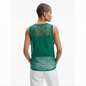 Débardeur transparent en maille pour femme, vente en gros personnalisée, gilet sans manches en maille transparente pour femme - Product Image 3
