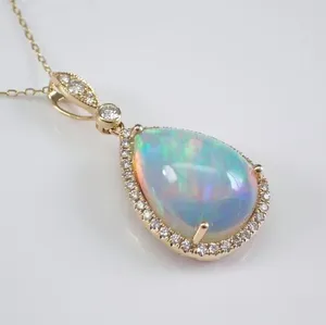 Collier pendentif en moissanite de luxe, coupe poire, argent sterling 925 plaqué or, design minimaliste, bijoux élégants pour femmes, Tishya - Product Image 4