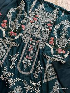 Colección Premium de Algodón Cambric con Bordado Intenso, Traje Largo Semi-Cosido (Salwar y Dupatta), Proveedor de la India - Product Image 3