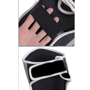 Protège-tibias en PU pour adultes, noir avec étoiles, fermeture auto-agrippante, équipement de protection léger pour le sport, toutes saisons - Product Image 4