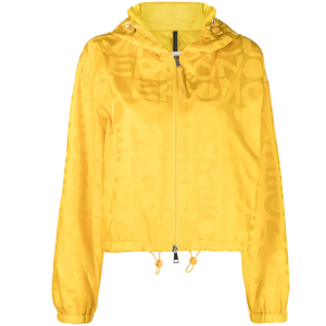 Chaqueta con Capucha Unisex Vernant, Color Amarillo Banana, con Estampado de Logotipo en Satén, Cierre de Cremallera, Talla Grande, Diseño de Alta Gama - Product Image 1
