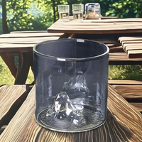 Mug à thé moderne en verre borosilicate, motif uni, construction à paroi simple, compatible micro-ondes et lave-vaisselle, 13-16 oz, écologique