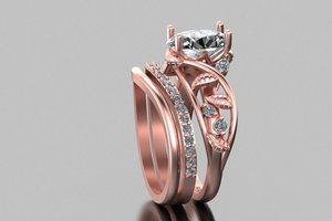 Luxury Gold Silver Oval Round <b>Ring</b> 2.70 CTS Moissanite CVD Colour Stone <b>CZ</b> EGL VVS2 D VS1 Yellow White Rose Design - Product Image 1