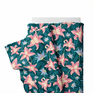 Tissu Popeline 100% Coton Biologique Imprimé Floral Vintage Respirant pour Chemises, Sacs, Jouets et Couture - Product Image 1
