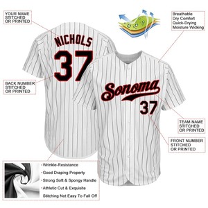 Maillot de softball personnalisé blanc et noir à fines rayures rouges pour femme – Respirant, anti-humidité, tenue de sport d'équipe, uniformes de match en gros - Product Image 2