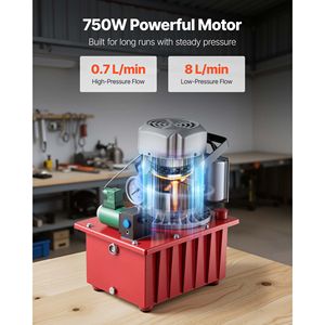 Pompa Idraulica Elettrica a Singolo Effetto da 750W 10.000 PSI 120V con Valvola Solenoide e Pedale - Unità di Potenza Idraulica - Product Image 6