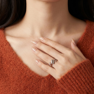 Bijoux naturels chinois Design vintage bonne qualité or jaune 14 carats véritable diamant à mi-chemin 3 pierres bague de mariage pour femmes - Product Image 3