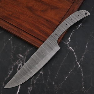 Cuchilla de cuchillo de acero de Damasco forjado a mano, punta caída, 0.6mm de grosor, borde biselado, para cocina, chef, en bruto, DIY, espiga completa, afilada como una navaja, OEM - Product Image 1