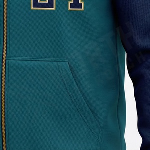 Sweat-shirts à capuche entièrement zippés personnalisés avec cordon de serrage, logo brodé, idéal pour les événements sportifs, clubs, service OEM, couleur personnalisée, haute qualité - Product Image 5