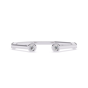 Anillo de Diamantes Minimalista de Platino, Corte Brillante Redondo, Diamante Natural Certificado por GIA, Color D, Estilo de Compromiso Unisex - Product Image 1