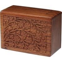 Arbre de vie sculpté à la main en palissandre Sheesham Urnes de crémation fabriquées à la main Cendres commémoratives Boîte en bois Souvenir Urne Top Tendance