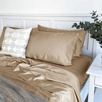 Ensemble de literie en tissu de bambou de haute qualité 200TC, couleur unie, respirant, doux, ensemble de draps