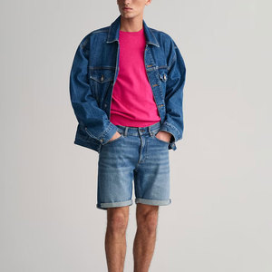 Shorts de Mezclilla para Hombre con Textura Desgastada, Estilo Moderno, Cintura Alta, Ajuste Seguro, Transpirables, de Secado Rápido, Ecológicos, 100% Algodón - Product Image 4