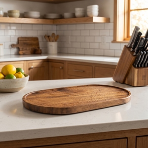 Bandeja de Servir en Forma de Pez de Madera de Suar de Grado Alimenticio, Diseño de Silueta, Color Marrón Claro, Treinta y Cinco Centímetros de Largo, Dieciséis Centímetros de Ancho - Product Image 2