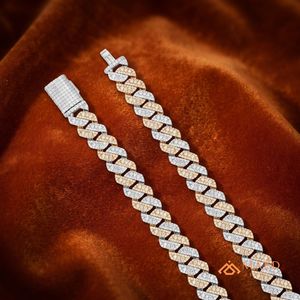 Moissanite Cuban Link Chain Necklace Iced Out Rose Gold Plated Hip Hop Necklace Luxury Jewelry for Men Women - Product Image 5