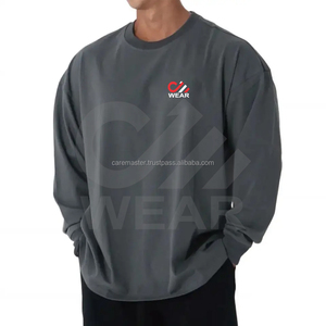 T-shirt en maille à manches courtes pour homme, personnalisé avec votre logo de marque, design uni, coupe oversize – Collection Care Master - Product Image 1