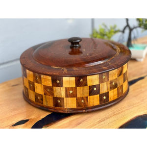 Boîte à chapati en bois, casserole, récipient à fondue avec couvercle en bois, écologique, compatible lave-vaisselle, chauffe-plats, prix de gros, pour cuisine domestique et hôtels - Product Image 6