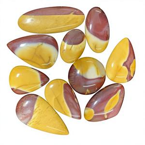 Rida Creations - Pierres précieuses en jaspe jaune naturel certifiées IGI, cabochons de forme variée du Rajasthan pour la fabrication de bijoux (selon le choix du client) - Product Image 1