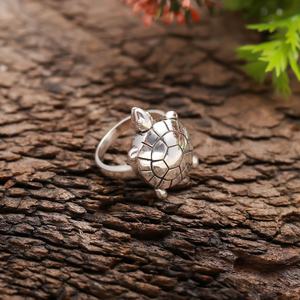 Anillo de Tortuga de Plata de Ley 925, Anillo de Tortuga Hecho a Mano, Anillo de Animal, Símbolo de Longevidad, Protección, Naturaleza, Joyería al por Mayor - Product Image 4