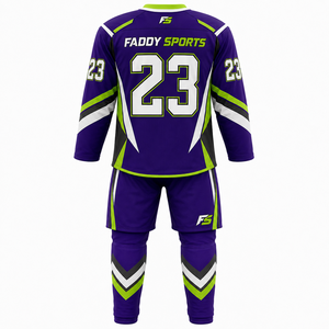 Ensemble de maillots de hockey sur glace sublimés de haute qualité personnalisés, uniforme de hockey sur glace professionnel respirant pour équipe avec chaussettes et shorts assortis - Product Image 2