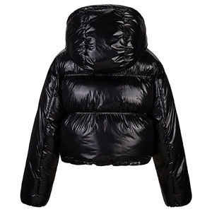 Women's Winter Warm Bubble Puffer <b>Jacket</b> Breathable Nylon Coats with Shiny <b>Light</b> Zipper Closure Printed Pattern Crop Style Women - Product Image 2