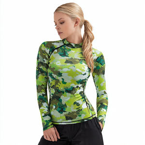 Camiseta de Compresión de Manga Larga con Estampado de Camuflaje para Mujer, Ropa Deportiva - Product Image 2