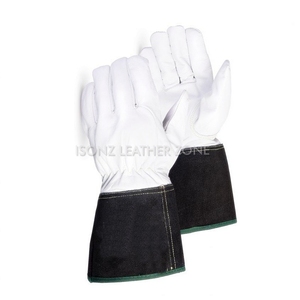 Guantes de Trabajo de Cuero Reforzado para Soldadura TIG/MIG, Protección Térmica, Industriales, para Forja y Fundición, con Puño Largo y Refuerzo en el Pulgar - Product Image 3