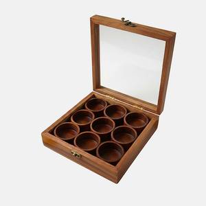 กล่องเครื่องเทศไม้ทำมือคุณภาพพรีเมียม หลายช่องสำหรับจัดเก็บเครื่องเทศ สมุนไพร และเครื่องปรุงรสในครัวอย่างเป็นระเบียบ - Product Image 1