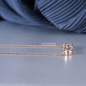 Colgante de Lujo en Oro Rosa de 14K con Moissanita Multiforma para Mujer, con Piedras en Corte Esmeralda, Ovalado, Redondo, Corazón y Princesa - Product Image 5