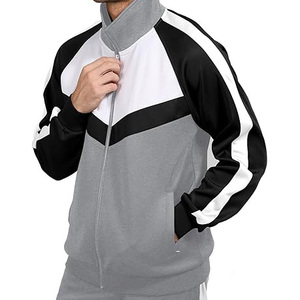 Survêtement Homme Color Block Manches Longues Col Montant Fermeture Éclair Poches Latérales Polyester Mi-Lourd Style Décontracté Automne - Product Image 4