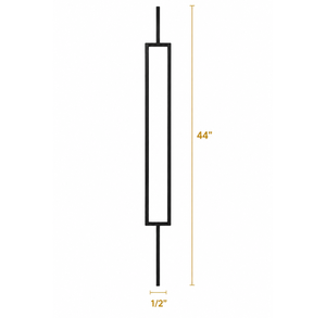 EFS MTB03 Minimalist Iron Pipe Railing Baluster 44 in Matte Black Flooring Mounted Stair Railings Handrail Spindle for Staircase - Product Image 1