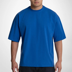 เสื้อยืดคอตตอนวินเทจทรงบ็อกซี่สไตล์สตรีทแวร์ ล้างสีแบบแอซิดวอช ทรงปกติ แขนสั้น เสื้อยืดเปล่าสำหรับผู้ชาย เสื้อลำลอง สั่งทำขายส่งได้ - Product Image 4