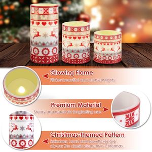 Candele LED Senza Fiamma a Forma di Cervo per Natale, Luci Tremolanti a 3 Livelli di Illuminazione, Opzioni di Quantità 3/6/9 Pezzi - Product Image 3