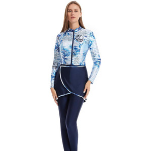 Muslim Women 2-Piece <b>Islamic</b> Burkinis Modest Plus Size Quick Dry Breathable Solid Spandex/Polyester High Beach <b>Print</b> Front - Product Image 5