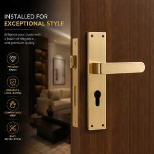 Modern Zinc Alloy Ambidextrous Interior <b>Door</b> Lever Matte Black Brushed Gold Square Rosette Plate Privacy <b>Lock</b> Set Easy - Product Image 3